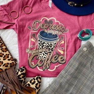 Leopard print coffee Bella Canvas tee